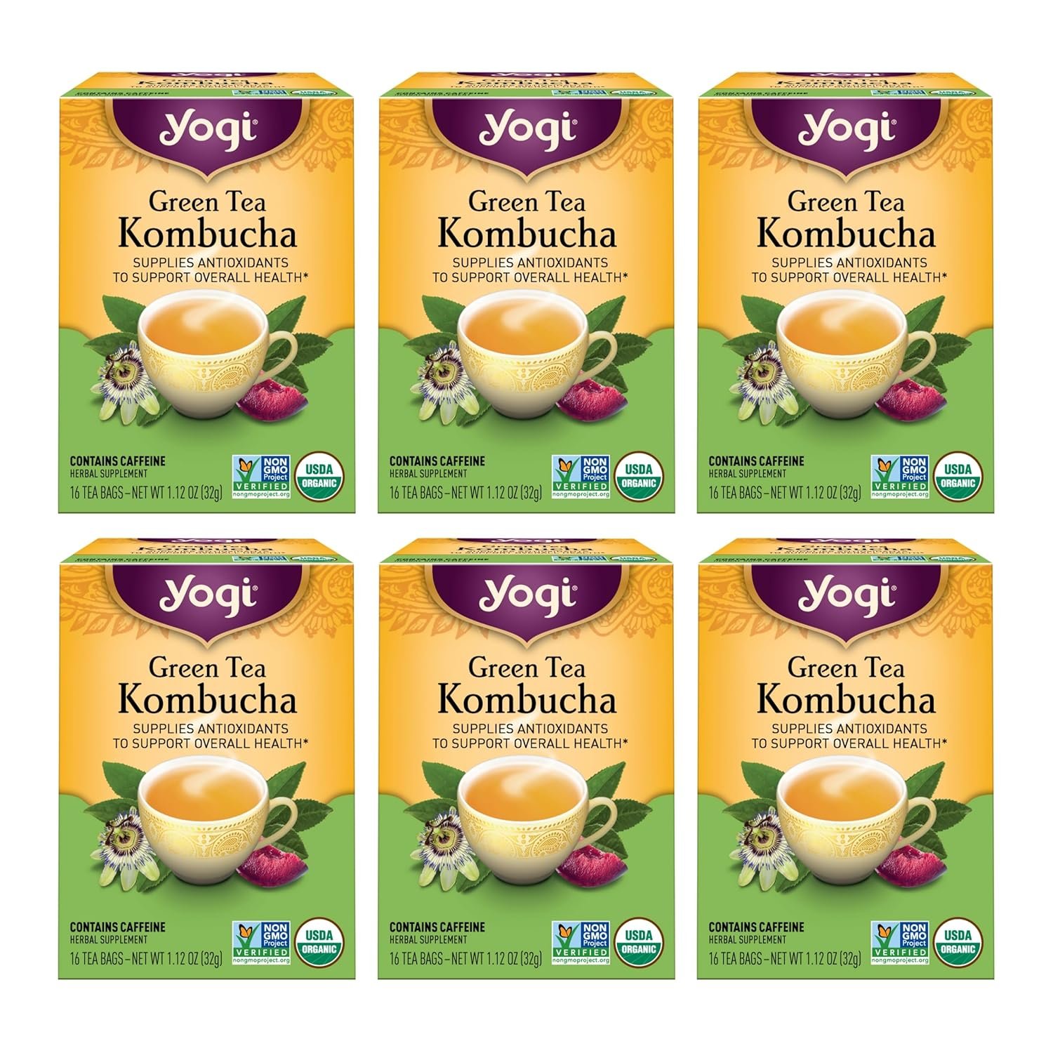 organic yogi kombucha tea packages